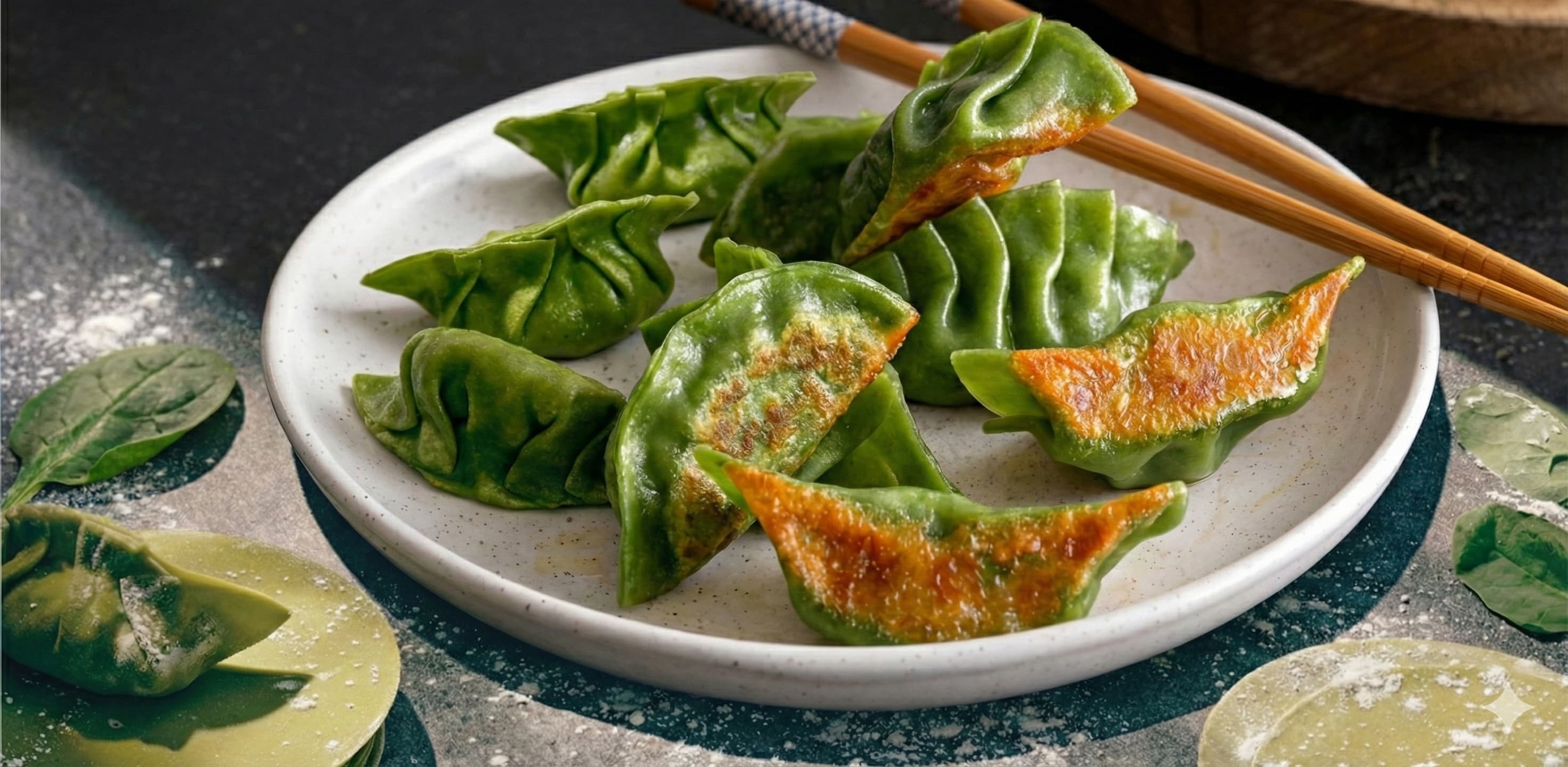 Juicy beef gyoza dumplings fried until golden